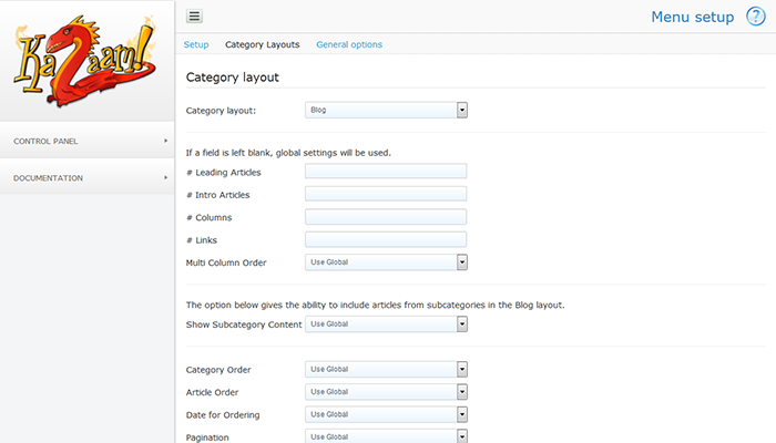 Kazaam! PRO gives you full control over category options
